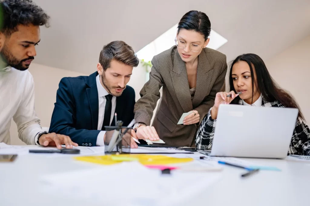 Smart peoples with active mind are working in office.