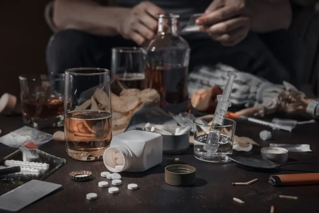 drug and alcohol on the table