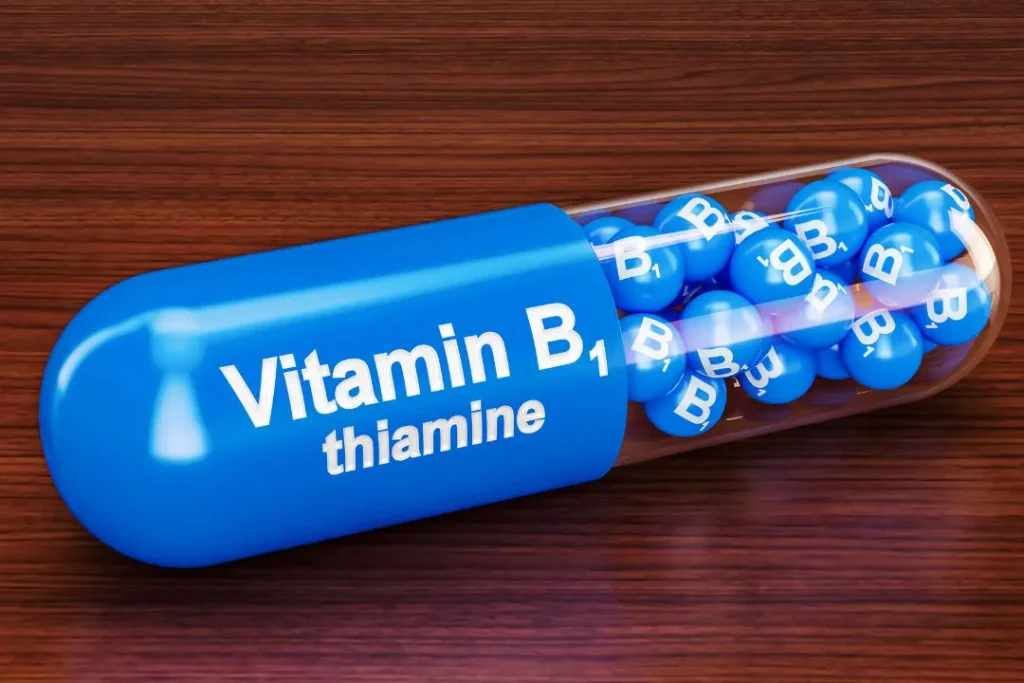 vitamin capsule on a wooden table