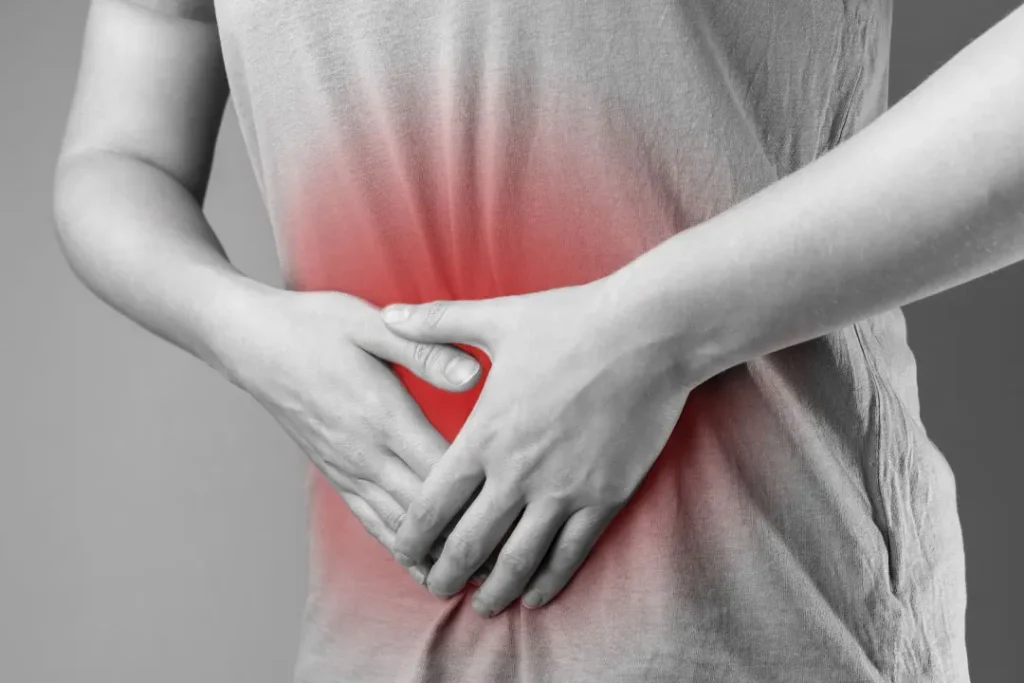 man suffering from  gastrointestinal pain