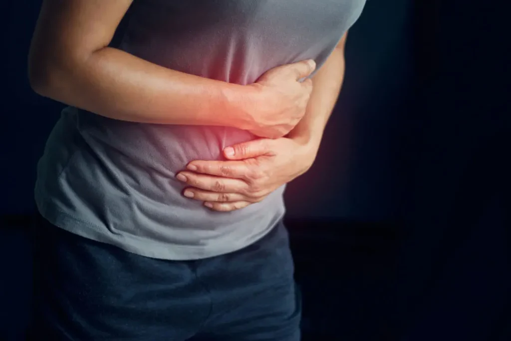 women suffering from gastrointestinal pain.