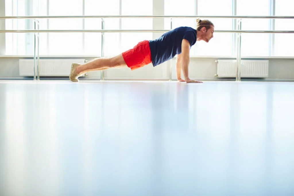 A man doing exercise. 