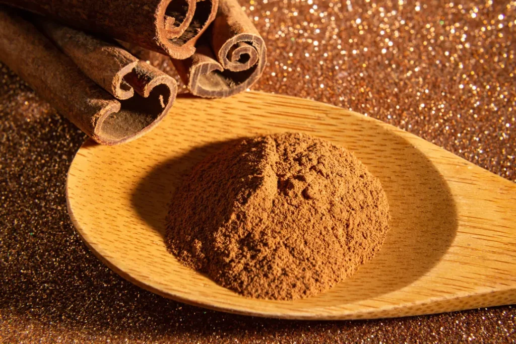 close up shot of Cinnamon Bark sticks and powder