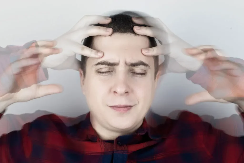 A man having headache. 