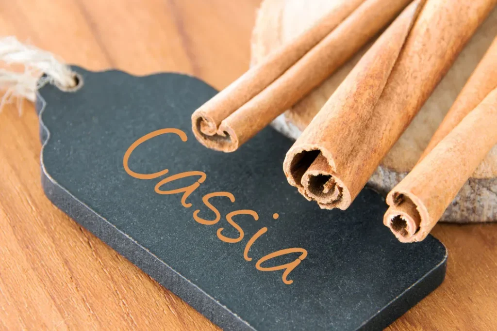 Cassia Cinnamon sticks close up.