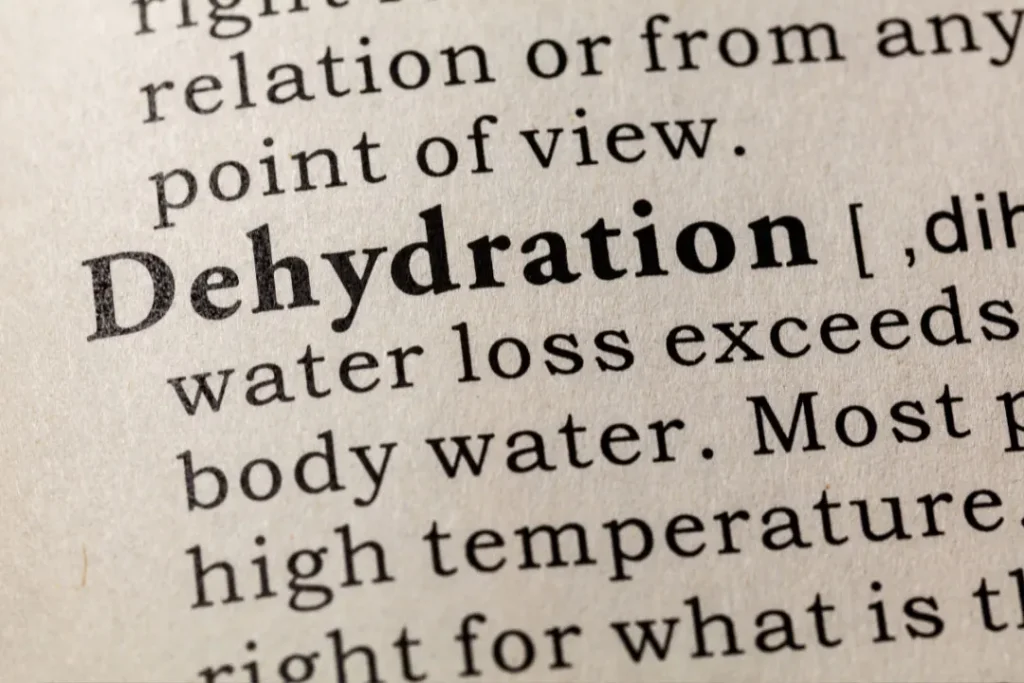 Dehydration is loss of water. 