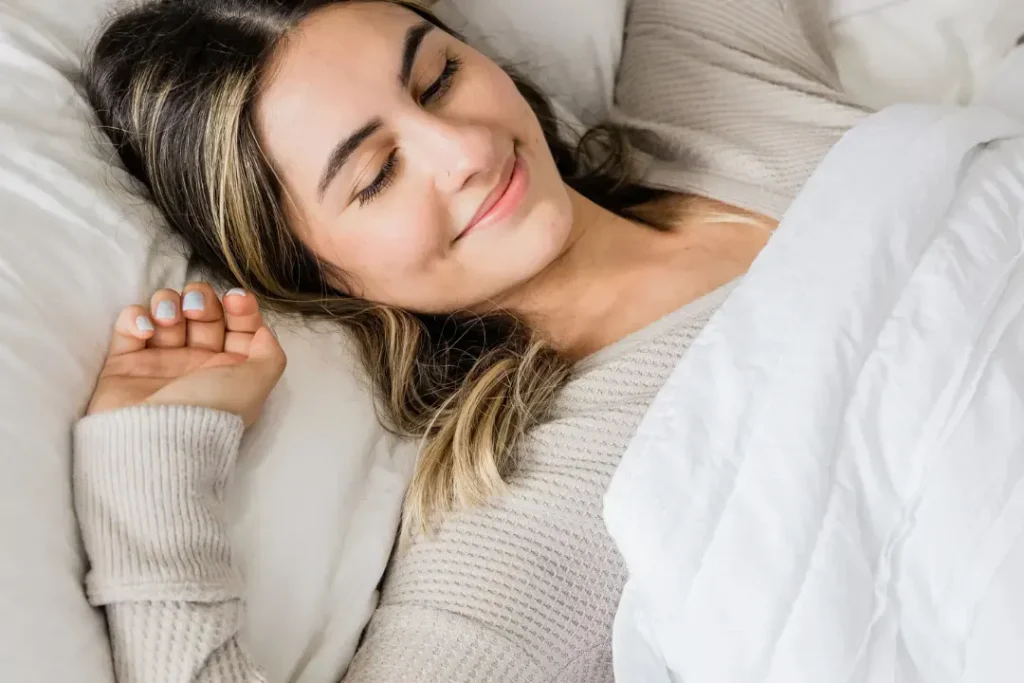 Lady having a healthy sleep. 