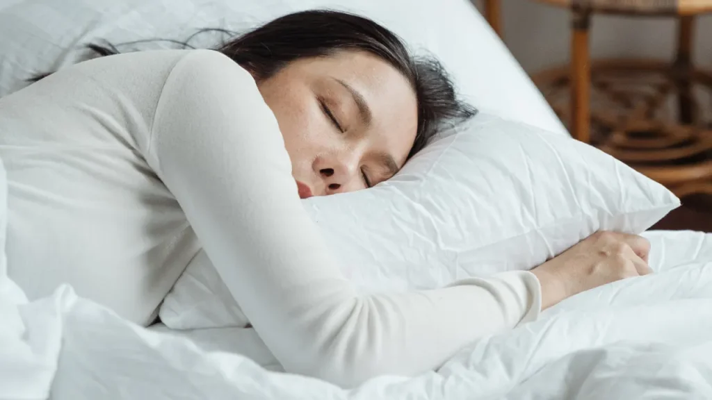 Lady having a healthy sleep.