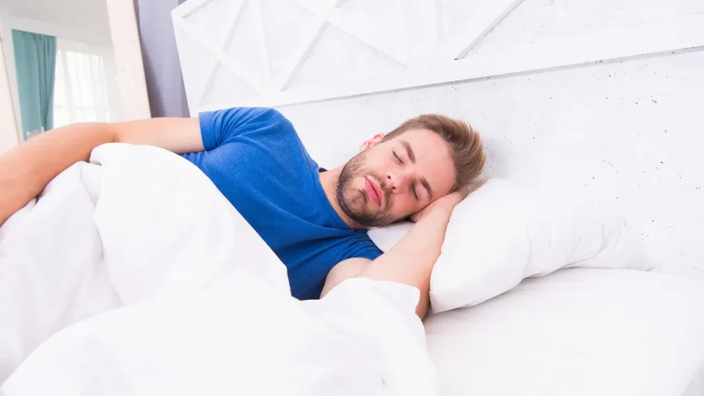 Man having healthy sleep. 