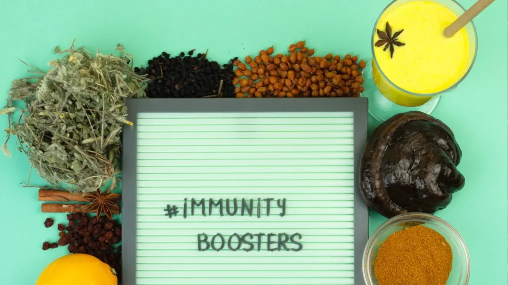 Food items for boosting immunity. 