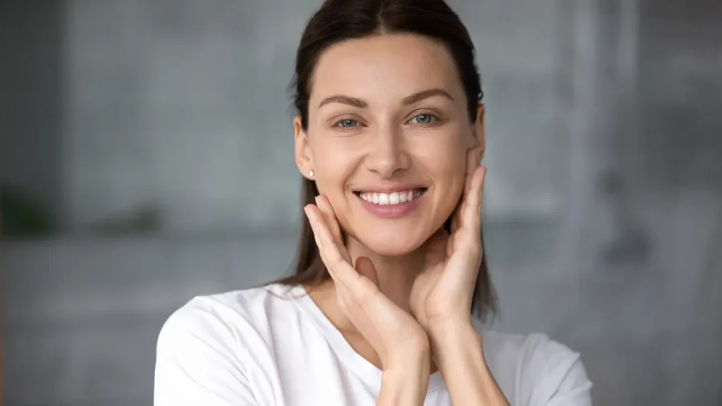 Lady having healthy skin. 