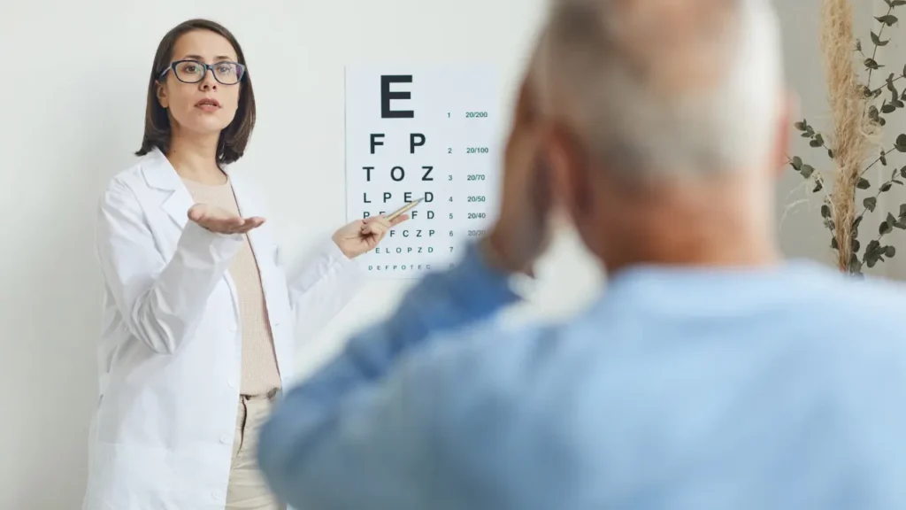 Eyesight check-up. 