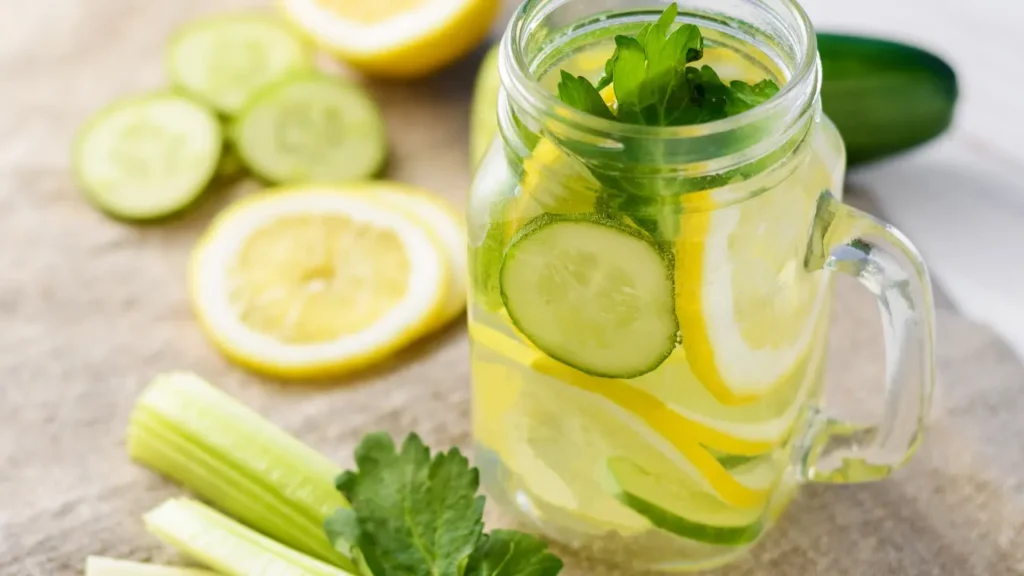 Lemon water helps to detoxify harmful chemicals. 
