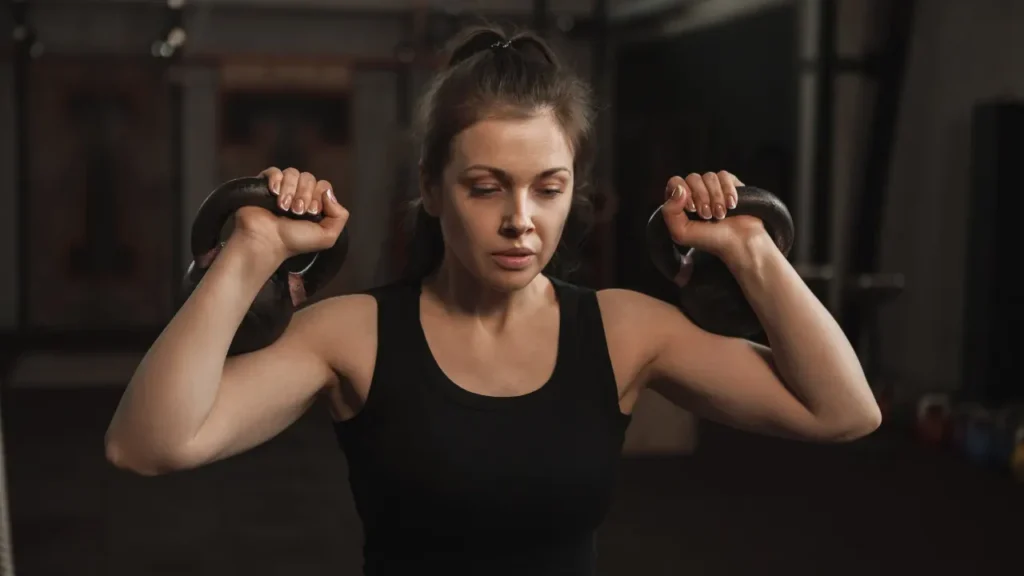 Lady doing exercise. 