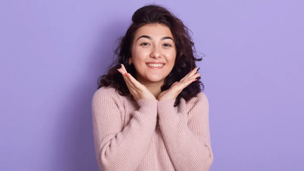 Young girl seems happy. 