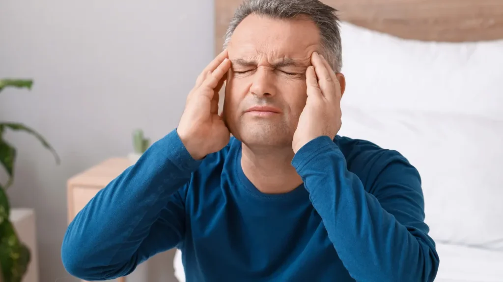 Man having headache. 