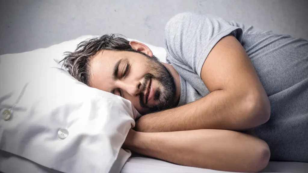 Man having healthy sleep. 