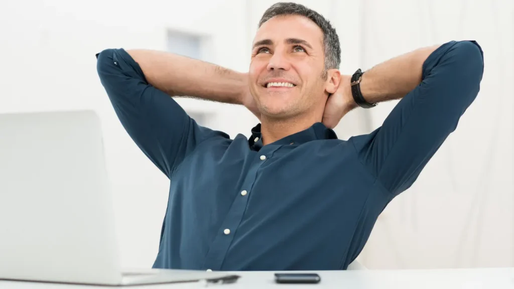 Man relaxing his body. 