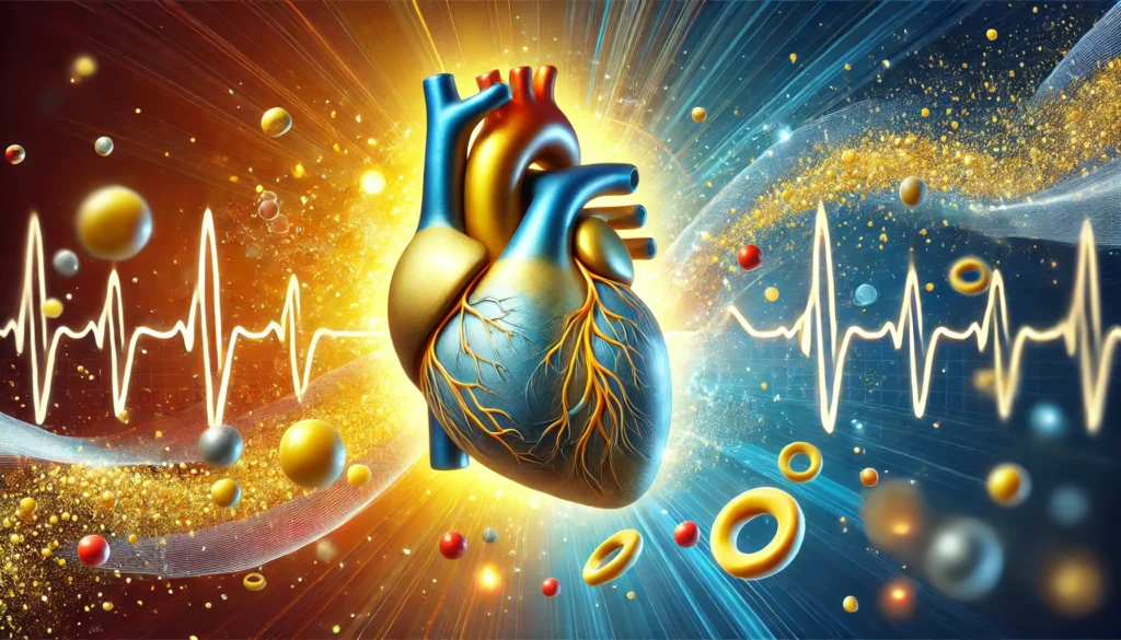 Healthy human heart with controlled cholesterol level.