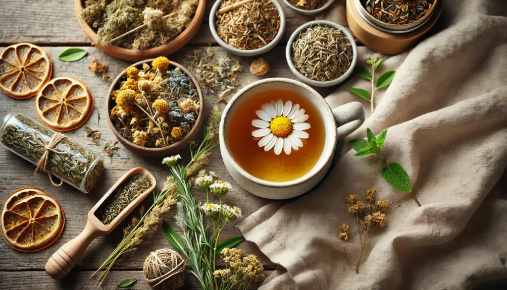 A scene with anxiety relief teas.