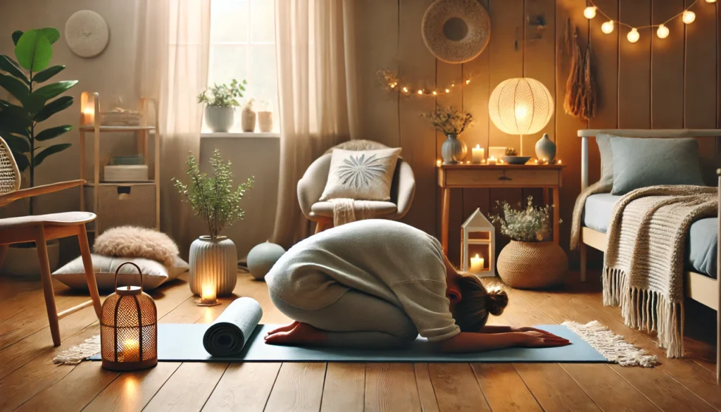Serene yoga scene showing an effective remedy for panic attacks.