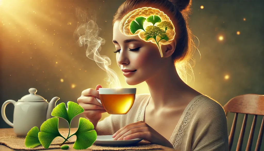 Ginkgo Biloba tea for brain health and relaxation.
