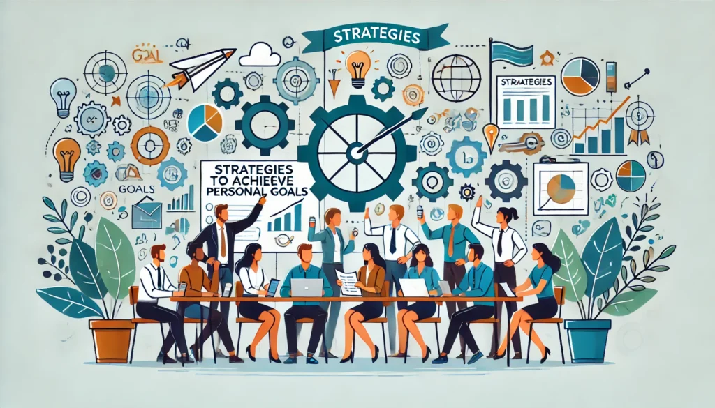 A group of diverse individuals engaged in a brainstorming session, collaborating and supporting each other to achieve their goals