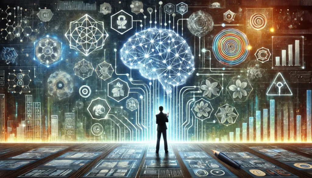 A conceptual digital artwork illustrating cognitive development, featuring a neural network expanding and forming new connections, signifying brain plasticity and advanced problem-solving skills.