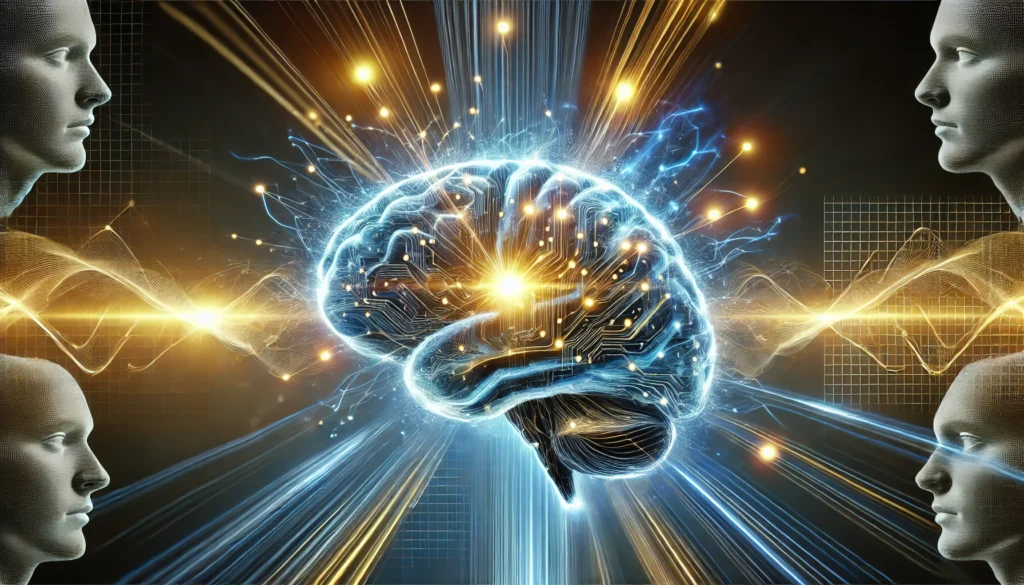 A futuristic digital illustration of a human brain with glowing neural connections, representing the cognitive-enhancing effects of nootropics and focus supplements.
