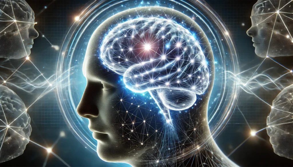 A close-up of a human brain with glowing neural connections, symbolizing enhanced memory, cognitive function, and the effects of memory supplements.
