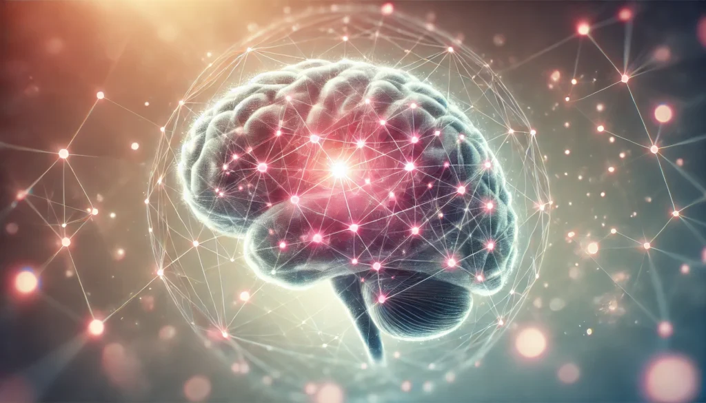 A glowing brain with interconnected neurons and a fading effect, symbolizing the impact of neurological disorders on cognition. The background is soft and illuminating, emphasizing brain health awareness.