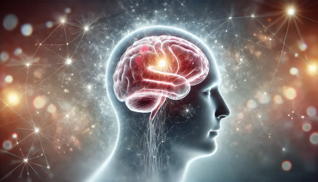 A conceptual image of a human brain with some neural connections appearing slightly faded but still largely intact, symbolizing mild cognitive impairment affecting memory.
