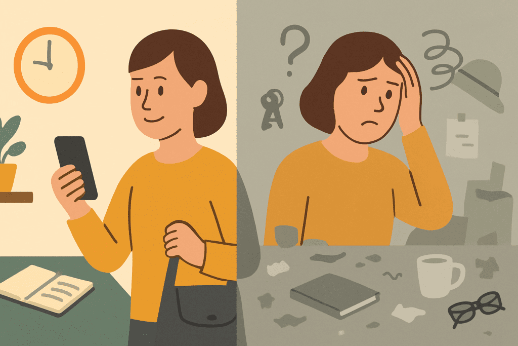Middle-aged patient discussing cognitive concerns with neurologist in clinic, illustrating what type of doctor should I see for memory problems.