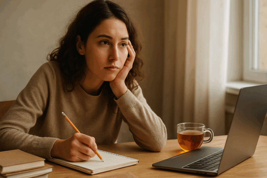 Woman practicing natural wellness with herbs like Bacopa Monnieri and Lion’s Mane Mushroom for cognitive clarity, symbolizing the Best Herb for ADHD Support.