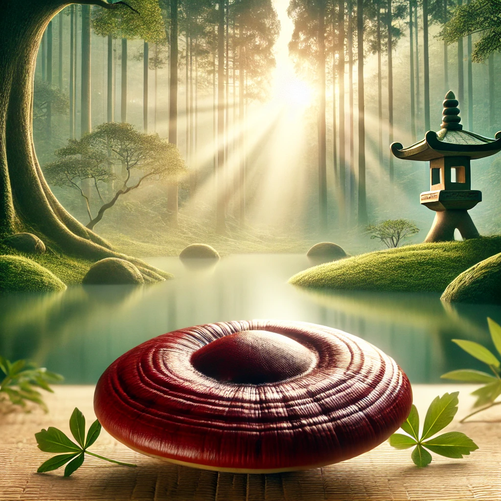 "Various mushrooms like Lion's Mane, Reishi, and Chaga, showcasing their bioactive compounds supporting brain health in a forest environment."