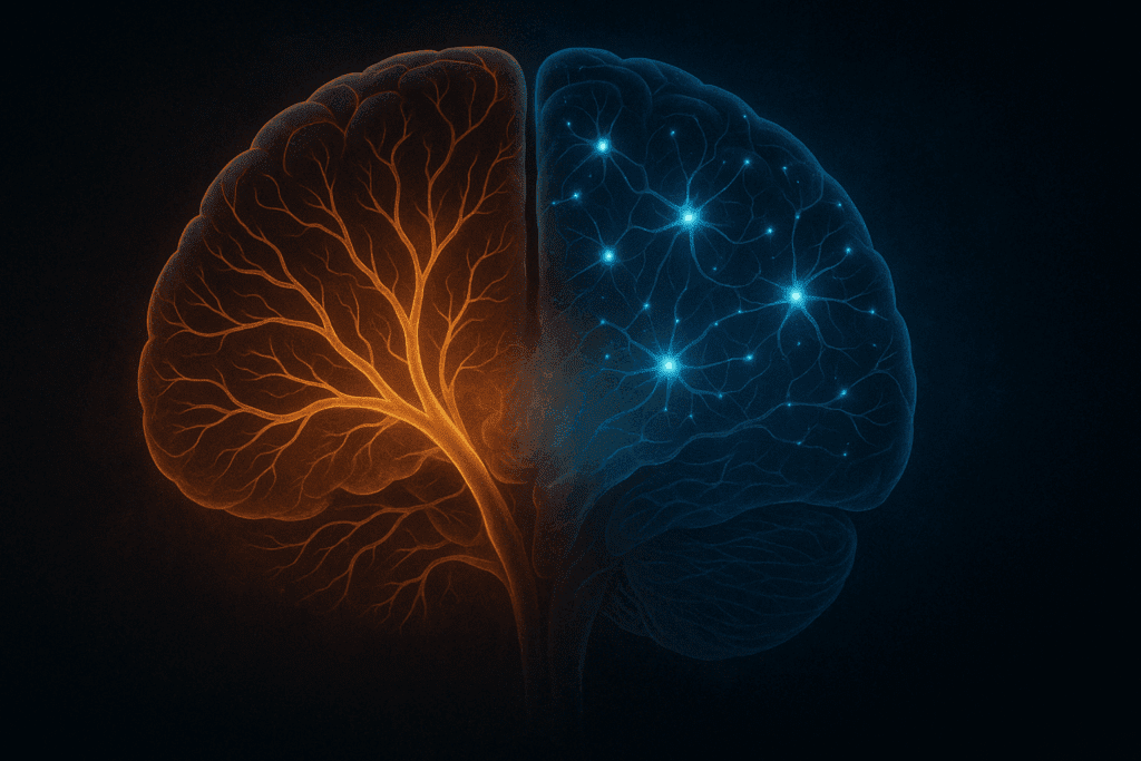 Illustration of how Ginkgo Bacopa and Bacopa Monnieri Ginkgo Biloba combinations improve focus through natural nootropic effects
