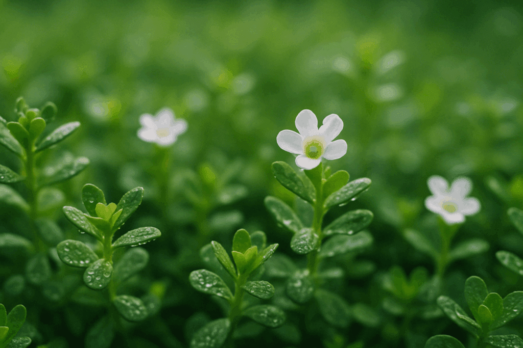 Flat lay of herbal ingredients including Ginkgo and Rhodiola, highlighting alternatives to the best herb for ADHD.