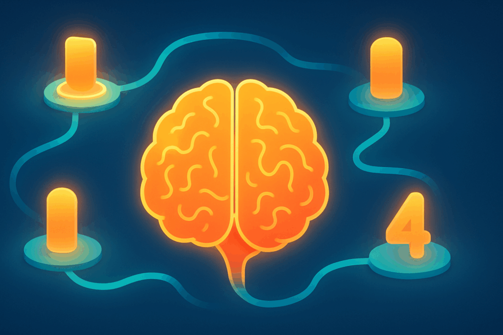 Define decision making with an illustration of a human brain enhanced by blueberries, green tea, and herbal remedies for cognitive support