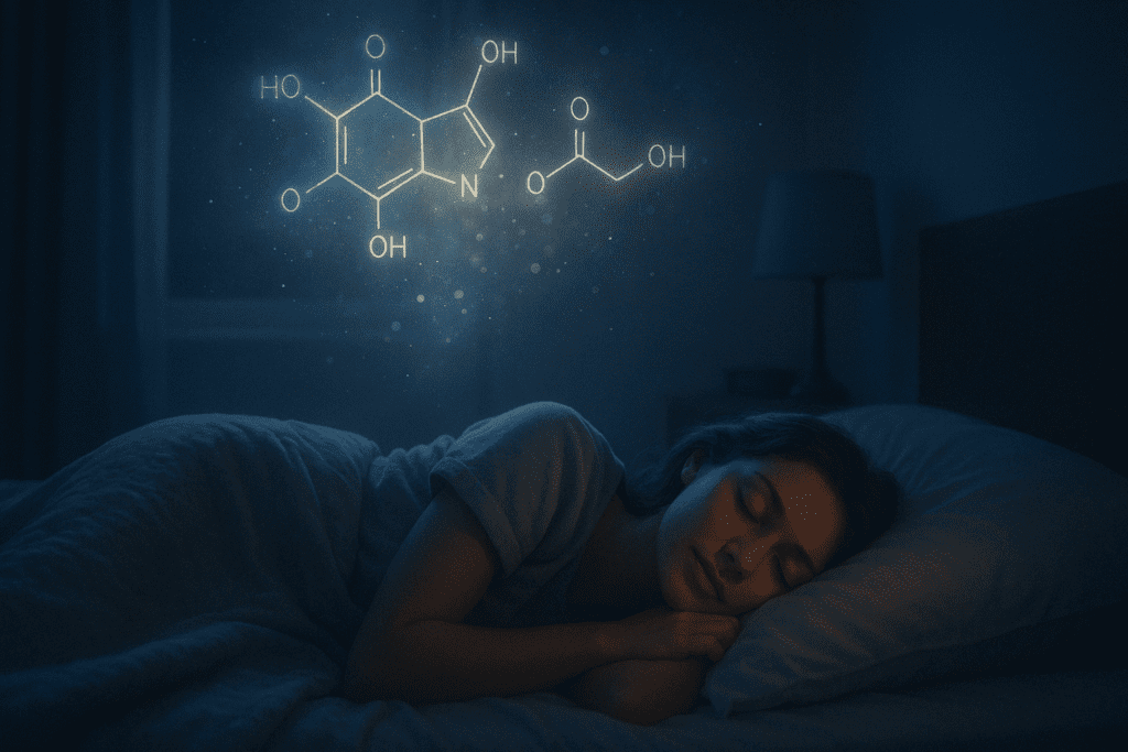 Peaceful person sleeping as visual stress elements fade, illustrating how Bacopa Monnieri and Sleep are connected through stress relief