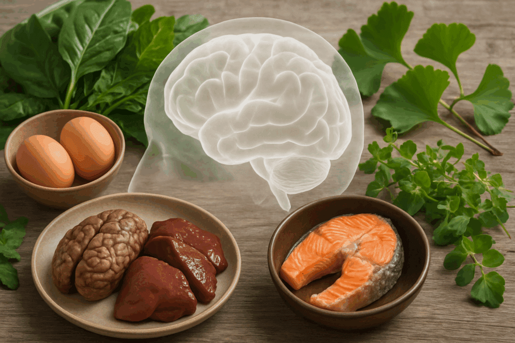 Nutrient-rich brain-boosting foods paired with herbs to enhance the effects of the best herb for ADHD