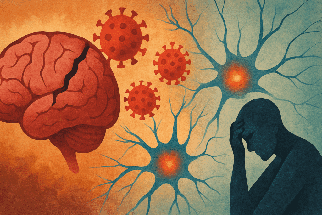 Confused person surrounded by familiar objects they can’t recognize, illustrating behavioral signs of what causes amnesia.
