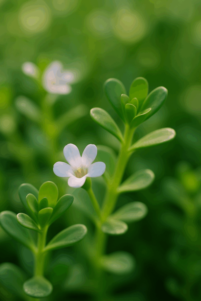 "Best herb for ADHD: A peaceful arrangement of herbal medicine ingredients like Bacopa, Ginkgo, and Rhodiola in a natural setting, symbolizing cognitive enhancement and brain support."