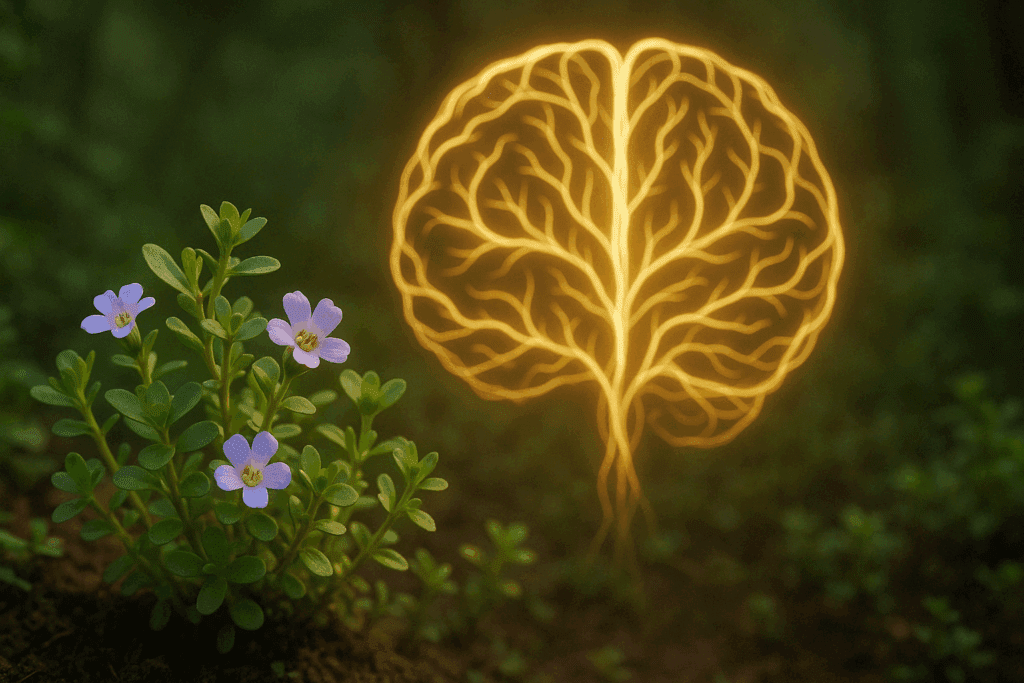 Close-up of Ginkgo biloba leaves symbolizing memory support and potential as the best herb for ADHD naturally