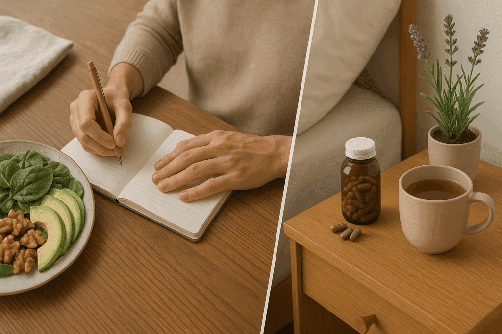 Herbalist preparing a customized blend of Bacopa, Gotu kola, and Ginkgo—widely recognized options for the best herb for ADHD.