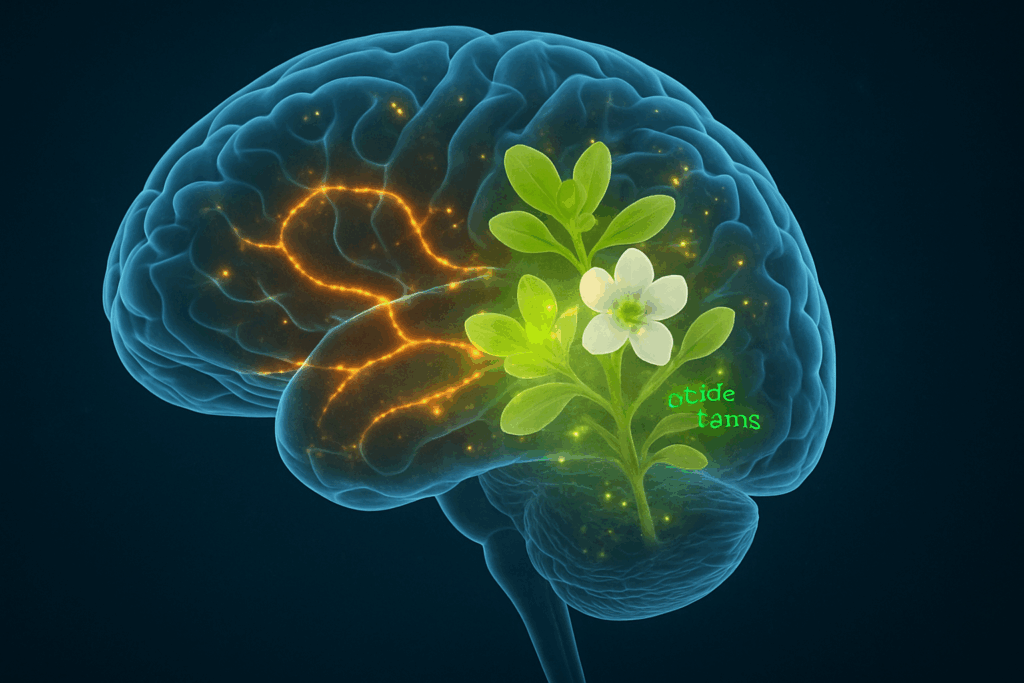 "Common Pitfalls to Avoid When Buying Bacopa Monnieri: An illustration of Bacopa Monnieri paired with other nootropic supplements like Rhodiola rosea and Lion’s Mane, showing how they work together for enhanced cognitive support."