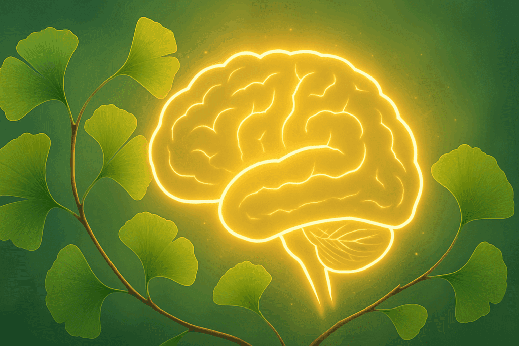 Visual concept of neurotransmitters activated by natural remedies highlighting the best herb for ADHD support