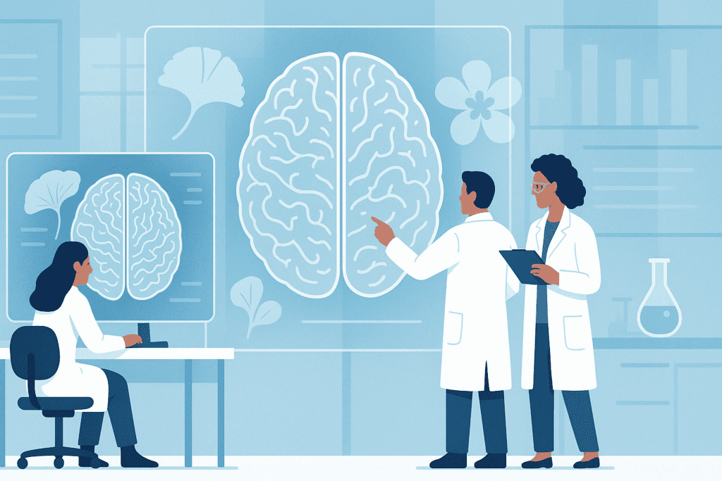 Visual representation of neurons shielded by the antioxidant effects of Ginkgo Bacopa and Bacopa Monnieri Ginkgo Biloba.