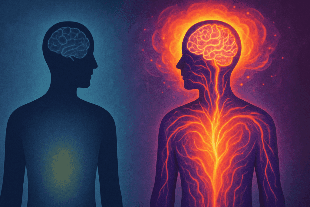 Visual comparison of microdose and full-dose effects of psilocybin mushroom supplements on brain activity