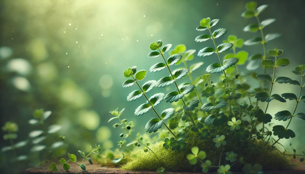 "Close-up of Bacopa Monnieri leaves symbolizing its natural brain-boosting properties for ADHD and cognitive health."