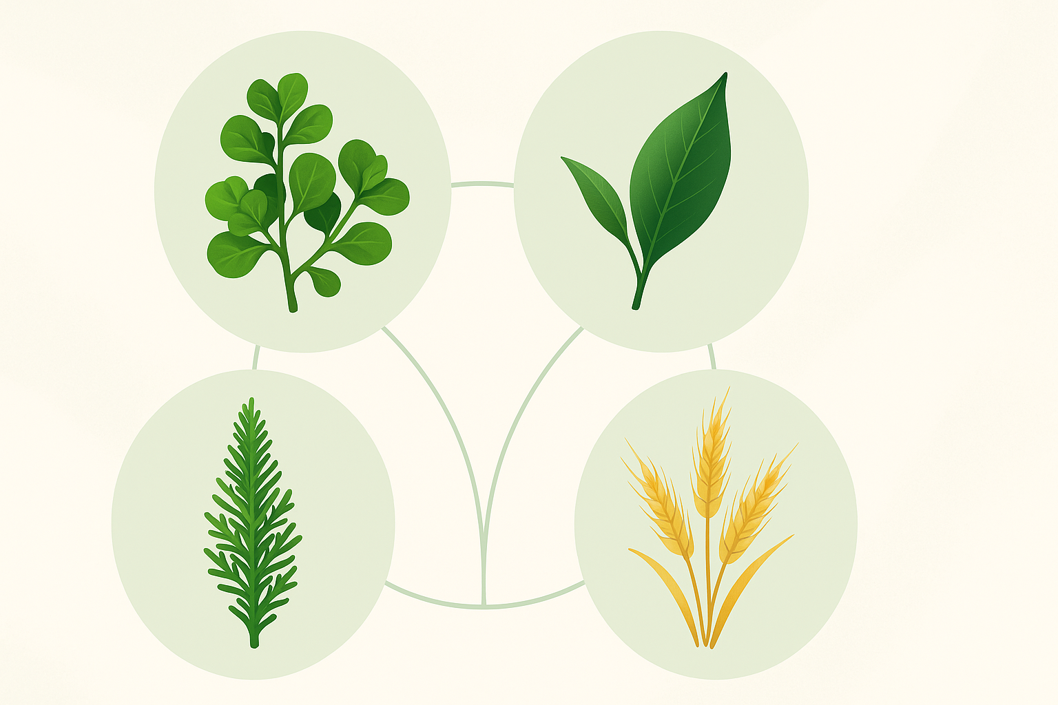 Botanical infographic comparing natural nootropic ingredients like bacopa, theanine, huperzine A, and oat straw in the context of alpha brain vs adderall